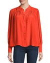 FRAME CHLOE BLOUSE, TOMATO