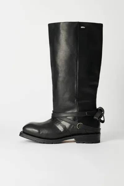 Our Legacy High Engine Cattlehide Leather Boot In Black