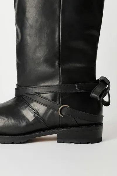 Our Legacy High Engine Cattlehide Leather Boot In Black