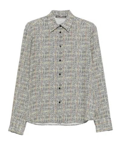 Ermanno Scervino Herringbone-pattern Shirt In Multi