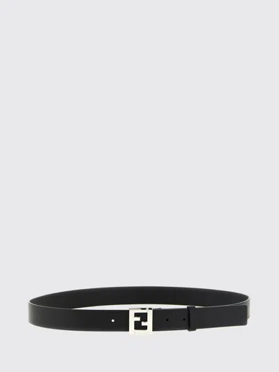 Fendi Men Black Ff Logo Buckle Belt In Black