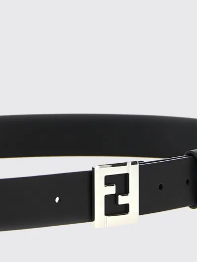 Fendi Men Black Ff Logo Buckle Belt In Black