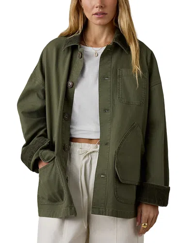 Faherty Sunwashed Canvas Barn Jacket In Green