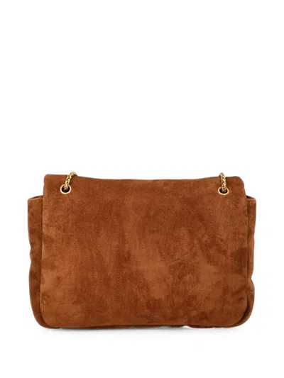 Sessun Large Puffy Chain-link Shoulder Bag In Brown