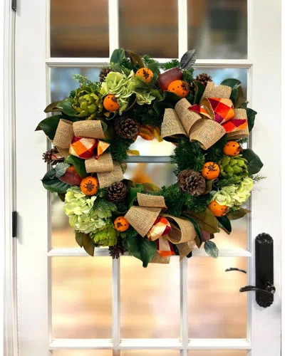 Creative Displays Handcrafted 28in Fall Wreath With Hydrangeas In Multi