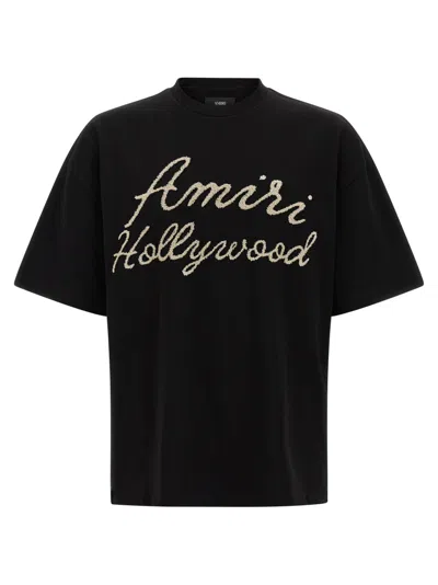 Amiri Oversized Fit Hollywood Script Tee In Black