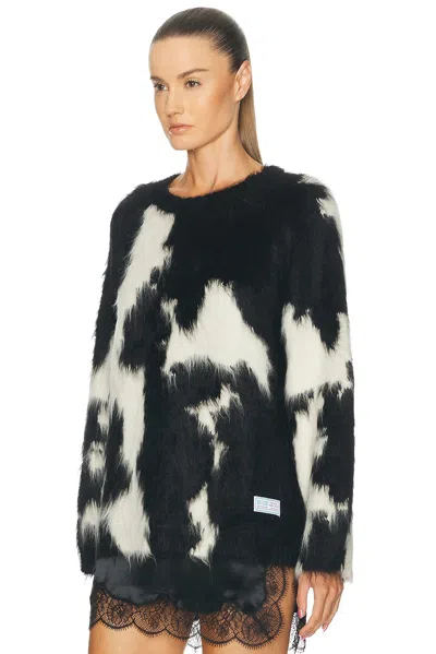 Bode Holstein Sweater In White Black