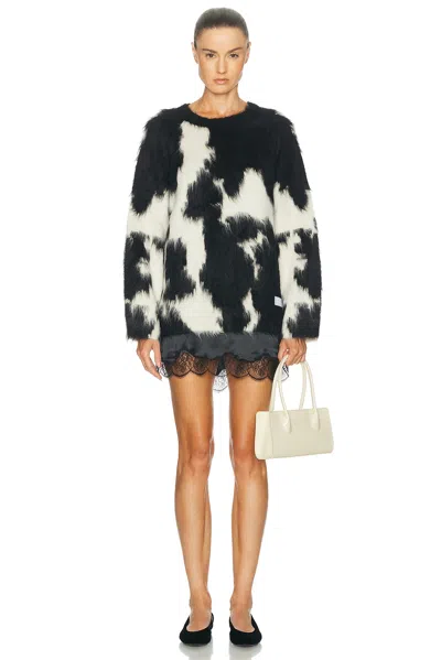 Bode Holstein Sweater In White Black
