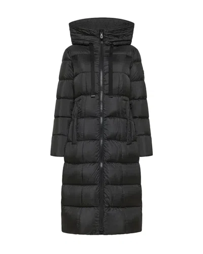 Peuterey Tailored Black Coat With Structured Silhouette And Timeless Design In Transparent