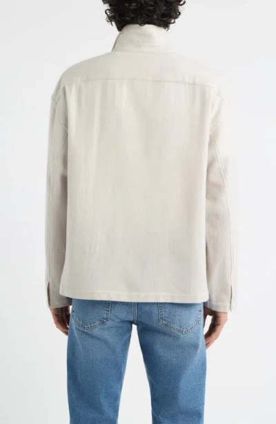 Frame Half Zip Wool Overshirt In Blue