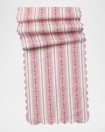Juliska Villa Stripe 18 X 90 Table Runner In Pink