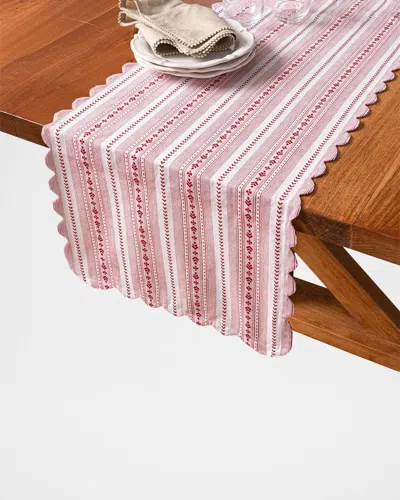 Juliska Villa Stripe 18 X 90 Table Runner In Pink