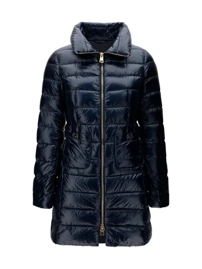 Herno Quilted Polyamide Puffer Down Jacket In Blue