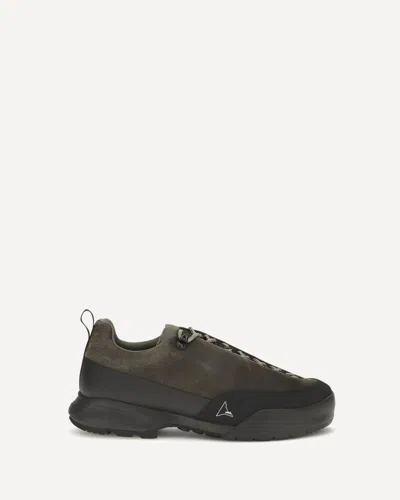 Roa Cingino Leather Panelled Sneakers In Marrone