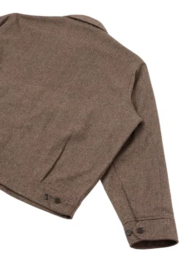 Universal Works E130 Herringbone Jacket In Brown
