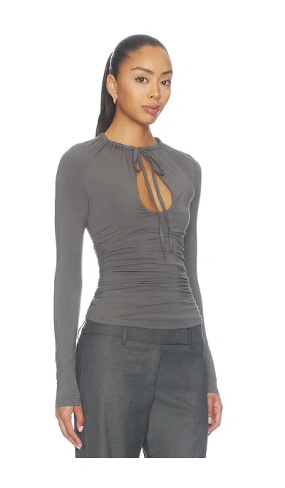 Superdown Cendra Open Front Top In Gray