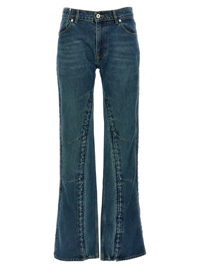 Y/project Staple Hook And Eye Denim With Pockets In Blue