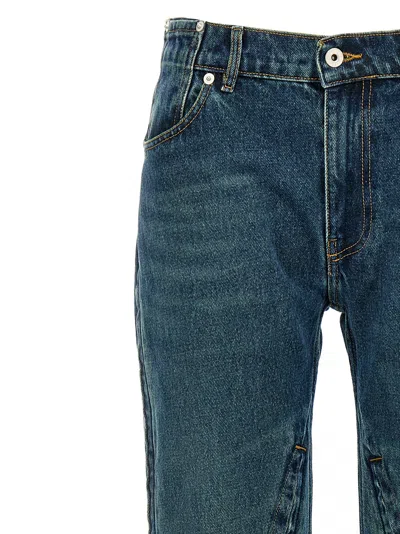 Y/project Staple Hook And Eye Denim With Pockets In Blue