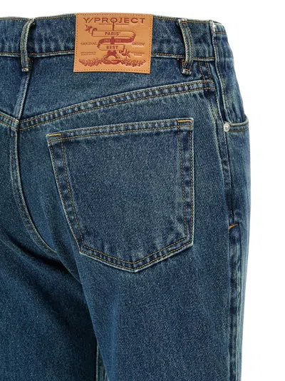 Y/project Staple Hook And Eye Denim With Pockets In Blue