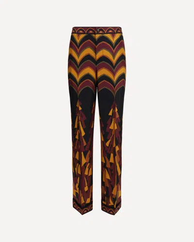 Pucci Baiadera Print Silk Pants In Brown