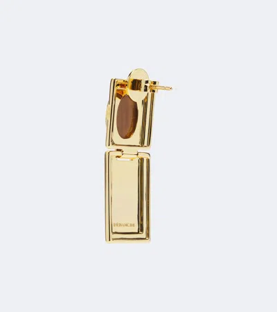 Dehanche Stone Drop Hinge Earrings In Gold