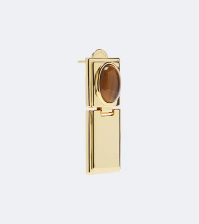 Dehanche Stone Drop Hinge Earrings In Gold