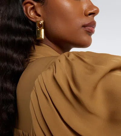 Dehanche Stone Drop Hinge Earrings In Gold