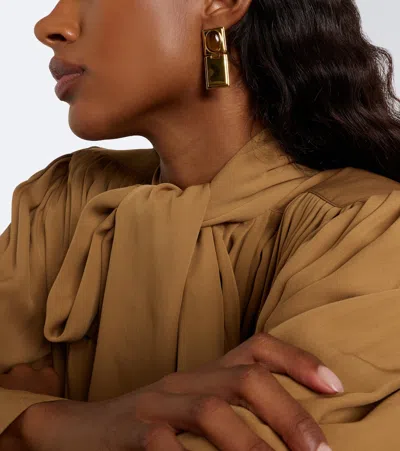 Dehanche Stone Drop Hinge Earrings In Gold