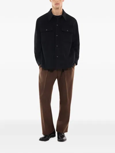 Fursac Button-up Wool Jacket In Black