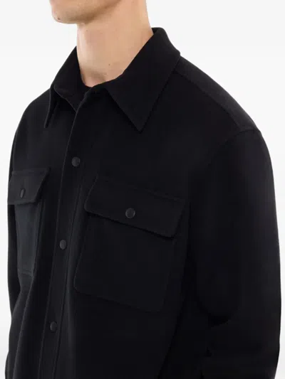 Fursac Button-up Wool Jacket In Black