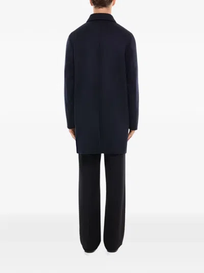 Fursac Concealed-button Coat In Blue