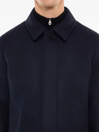 Fursac Concealed-button Coat In Blue