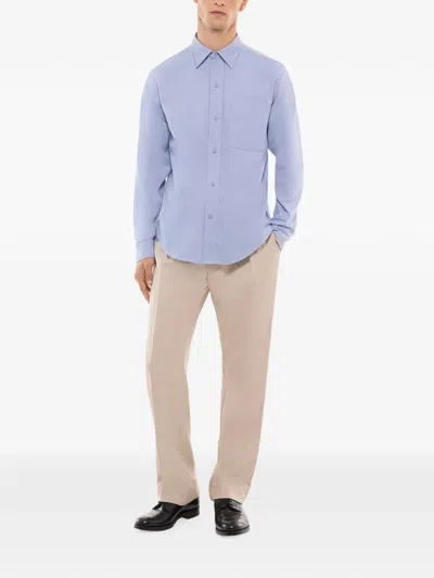 Fursac Dot-pattern Button-front Shirt In Blue