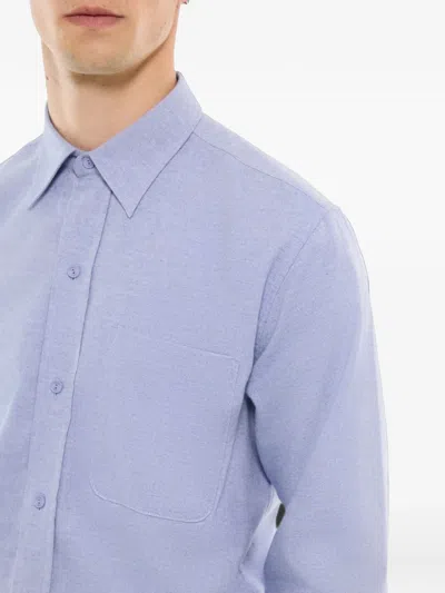 Fursac Dot-pattern Button-front Shirt In Blue