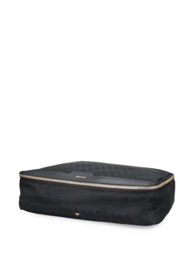 Anya Hindmarch Recycled Nylon Handbag With Leather Trim In Black
