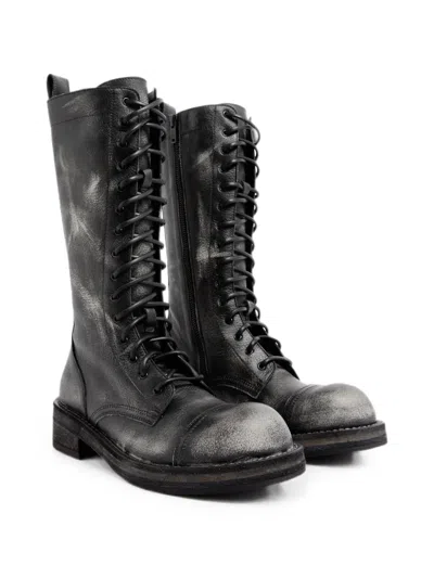 Ann Demeulemeester Brushed Leather Boots In Multi