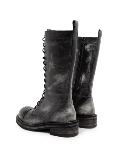 Ann Demeulemeester Brushed Leather Boots In Multi