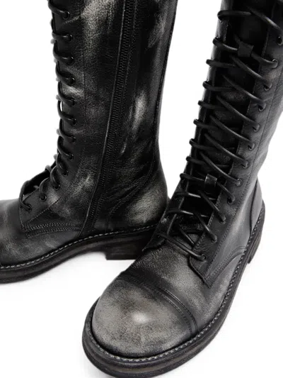 Ann Demeulemeester Brushed Leather Boots In Multi