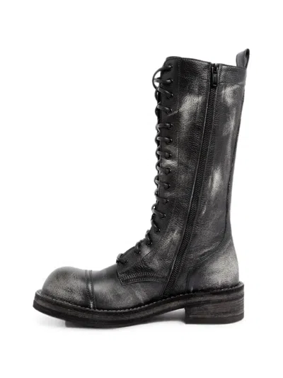 Ann Demeulemeester Brushed Leather Boots In Multi