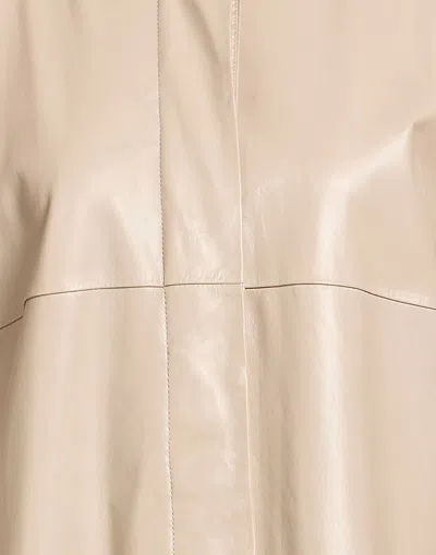 Maxco. Simple Leather Jacket In Neutral