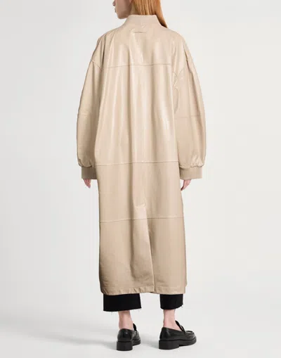 Maxco. Simple Leather Jacket In Neutral