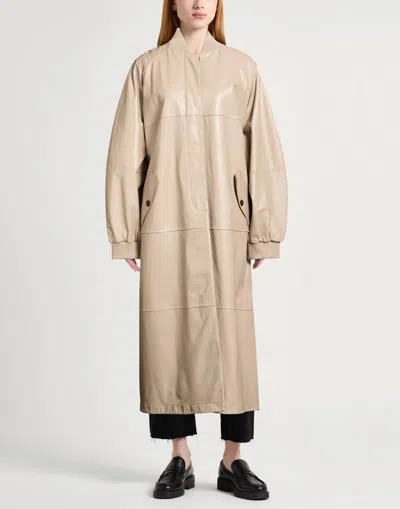 Maxco. Simple Leather Jacket In Neutral