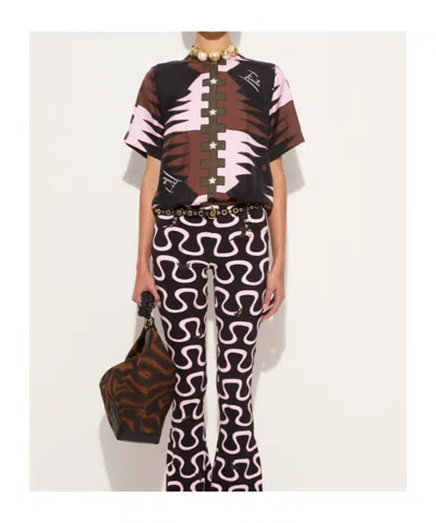 Pucci Valdimontone Printed Silk T-shirt In Multi