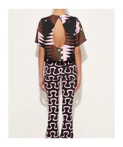 Pucci Valdimontone Printed Silk T-shirt In Multi