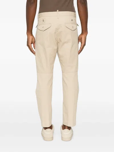 Dsquared2 Flap-pocket Trousers In Neutral