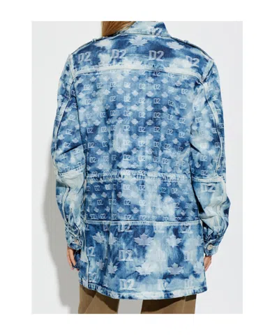 Dsquared2 D2 Monogram Denim-field Jacket In Blue