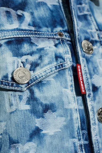 Dsquared2 D2 Monogram Denim-field Jacket In Blue