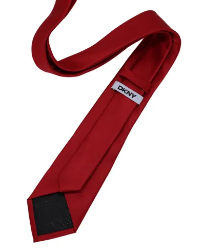 Dkny Men's Satin Solid 3" Tie In Red