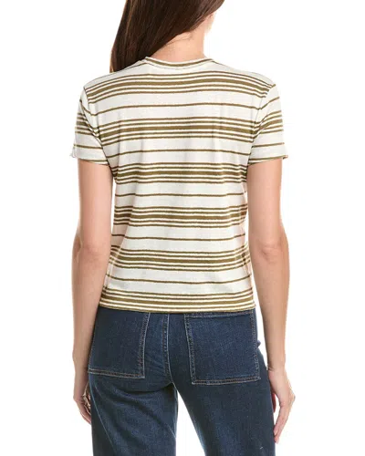 Frame The Linen-blend Striped Baby T-shirt In Green