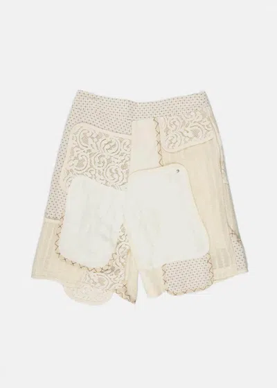 Communs Patchwork Shorts In Nude